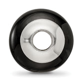 Sterling Silver 925 Black Agate Bead with Polished Finish Elegant